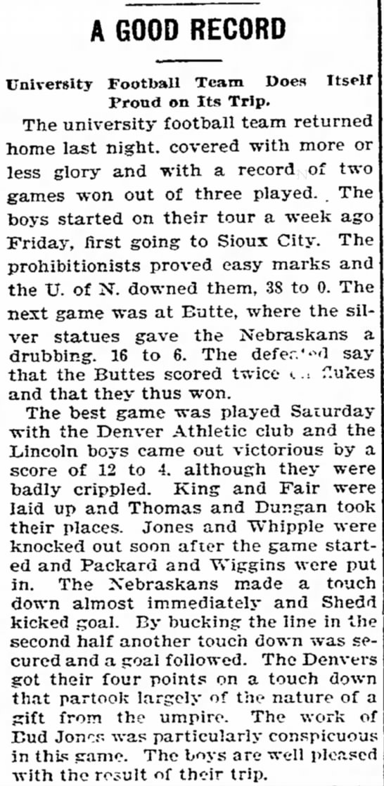 1895 Nebraska-Denver AC football - 