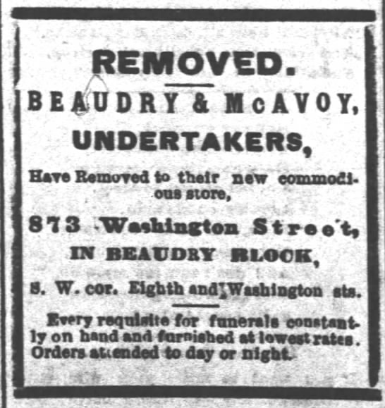 Beaudry and McAvoy -- moved to 873 Washington - 