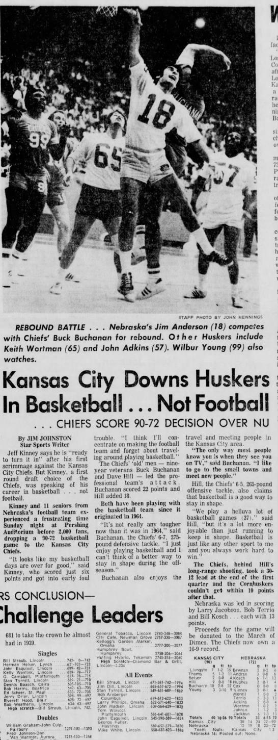 1972 Chiefs vs Huskers in basketball - 