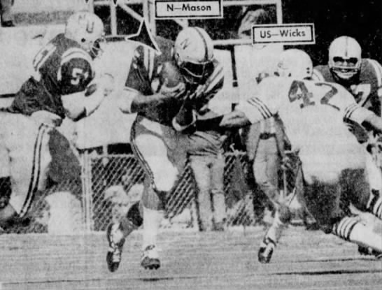 1971 Nebraska-Utah State, Dave Mason interception - 