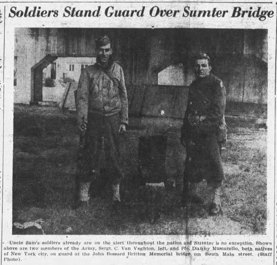 Soldiers stand guard over bridge in Sumter - 