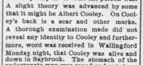 Body not Albert Cooley - 