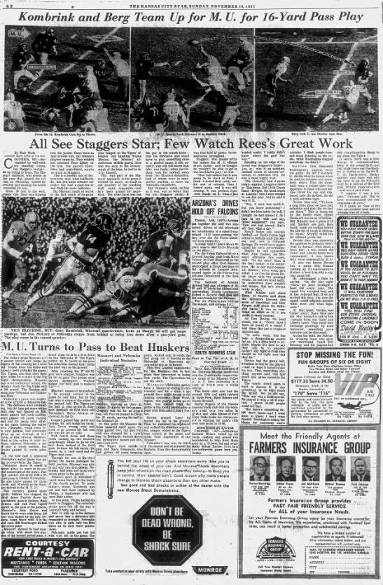 1967 Nebraska-Missouri football, KC2 - 