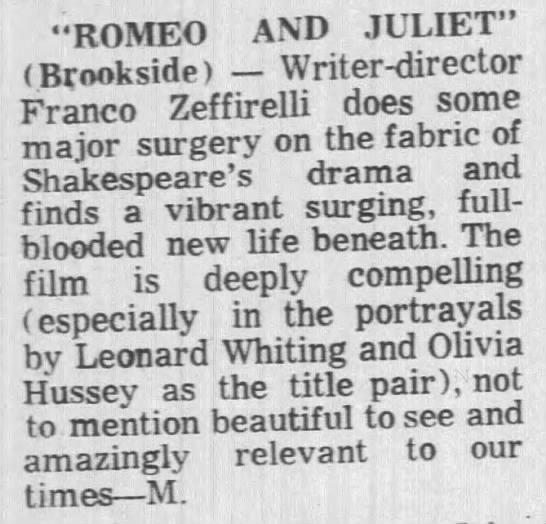 Romeo and Juliet (1968)* - 