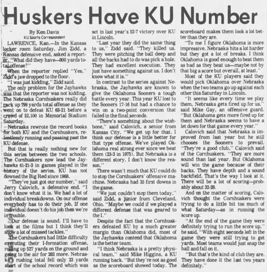 1978 Nebraska-Kansas football KCStar - 