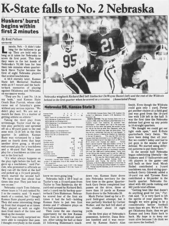 1987 Nebraska-Kansas State football, Kansas City Star - 
