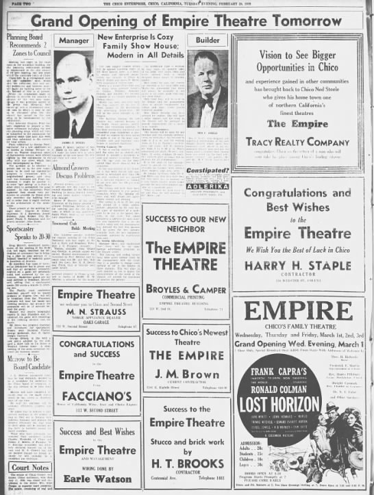 Empire theatre opening - 