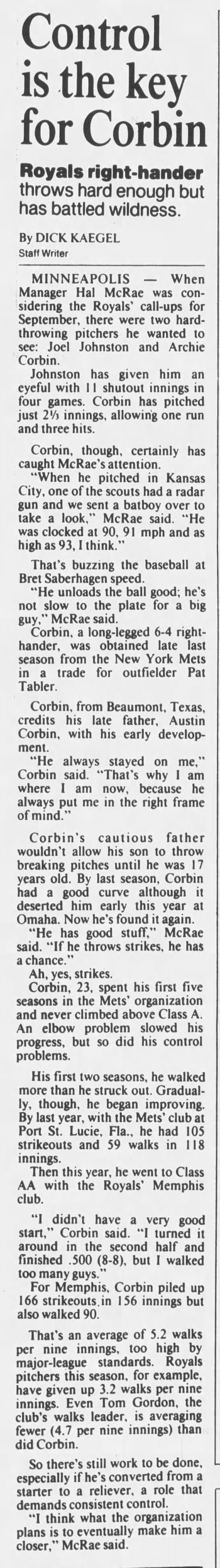 Archie Corbin - Sept. 18, 1991 - Greatest21Days.com - 