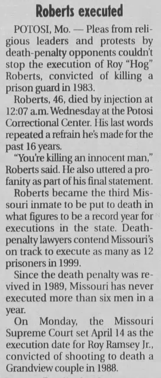 Roberts executed - 
