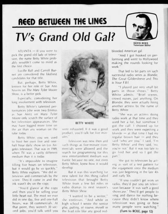 David Reed, "TV's Grand Old Gal?" - 