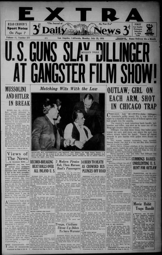 John Dillinger Killed (1934) - 