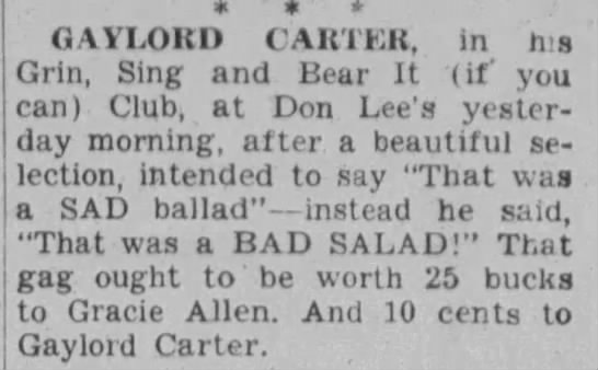 Sad Ballad-Bad Salad (1936). - 