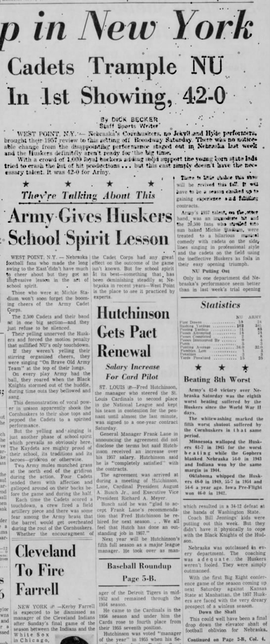 1957 Nebraska-Army football part 1 - 