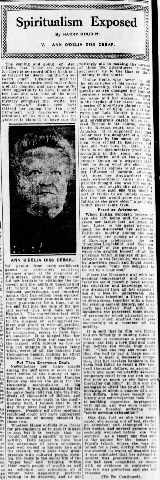 Houdini Spiritualism Exposed Diss Debar Pantagraph Dec 81924 - 