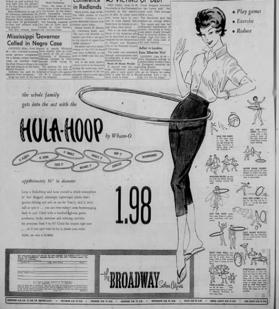 Hula Hoop ad, June 1958 - 