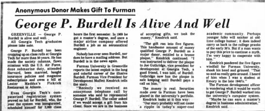 George P. Burdell Lives On - 