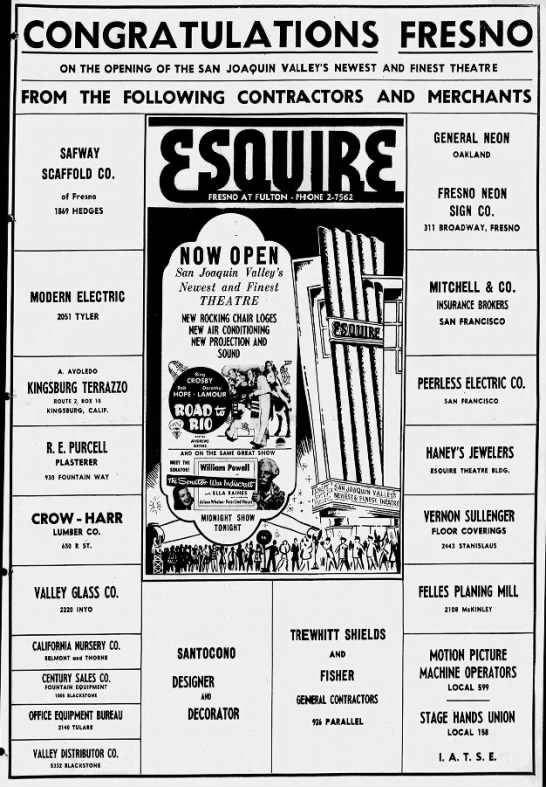 Esquire theatre opening - 