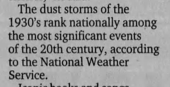 National Weather Service ranked the Black Sunday storm as a significant 20th century event - 