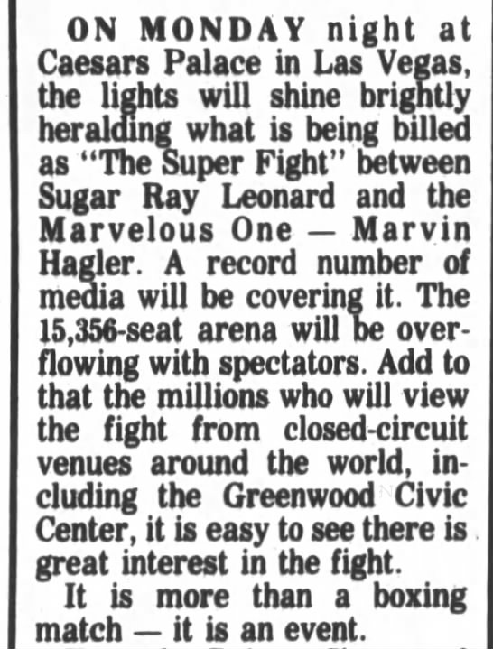 Boxing at Caesars 1987 - 