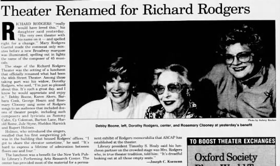 Theater Renamed for Richard Rodgers/Joseph C. Koenenn - 