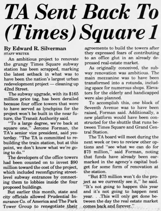 TA Sent Back To (Times) Square 1/Edward R. Silverman - 