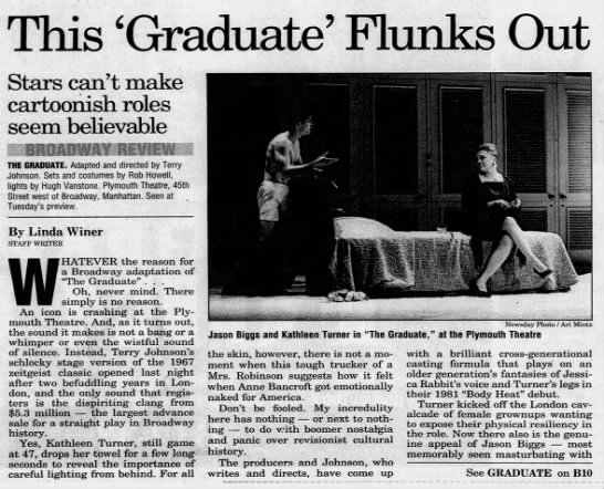 This 'Graduate' Flunks Out/Linda Winer - 