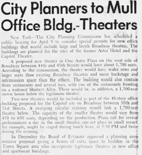 City Planners to Mull Office Bldg. Theaters - 