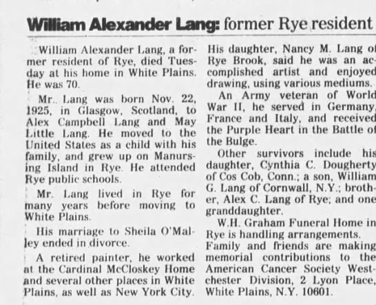 Obituary for Alexander Lang - 