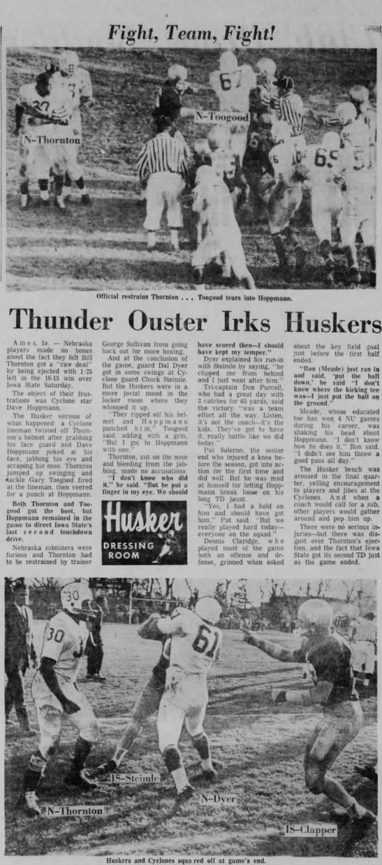 1961 Nebraska-Iowa State fight - 