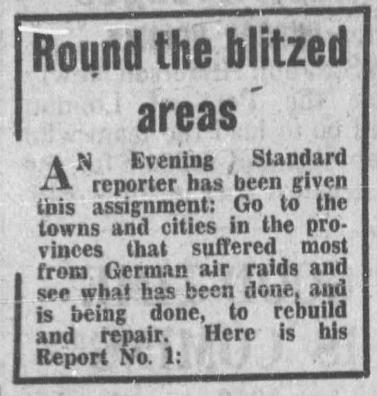 Evening Standard reports on efforts to rebuild after the Blitz - 