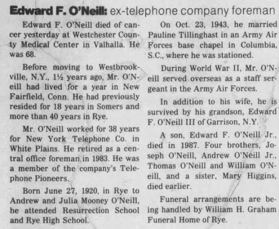 Obituary for Edward F. CNeill (Aged 68) - 