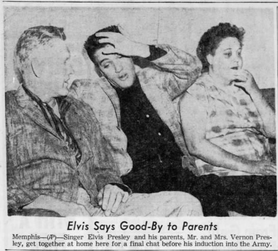 Elvis with his parents in March 1958 - 