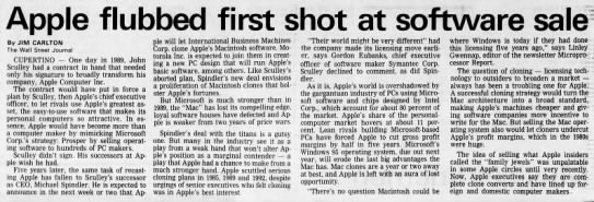 When Apple almost licensed the Mac operating system to PC makers. - 