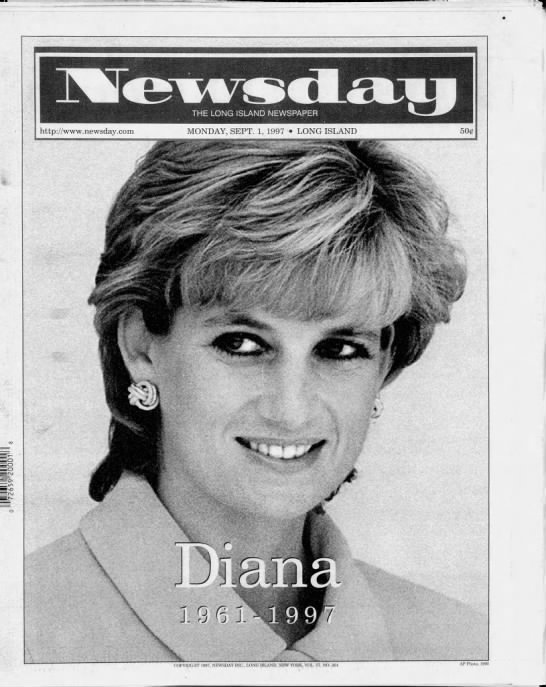 Photo of Princess Diana published in a newspaper following her death - 