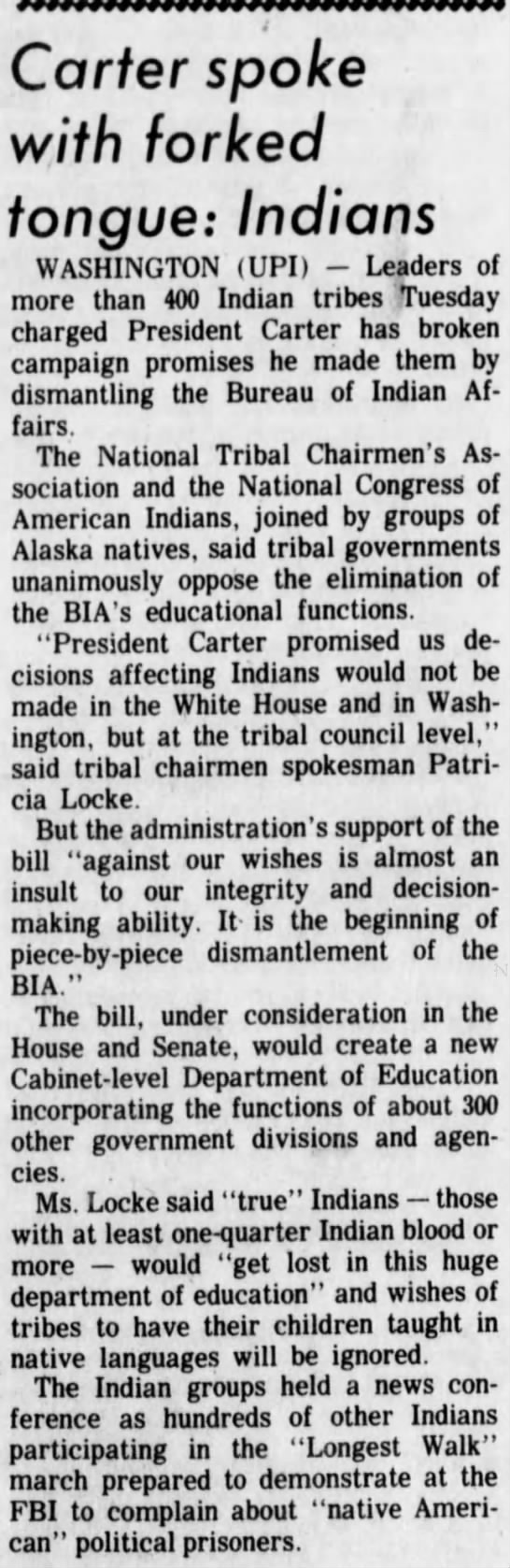a Patricia Locke "tribal chairmen spokesman" later Baha'i? - 