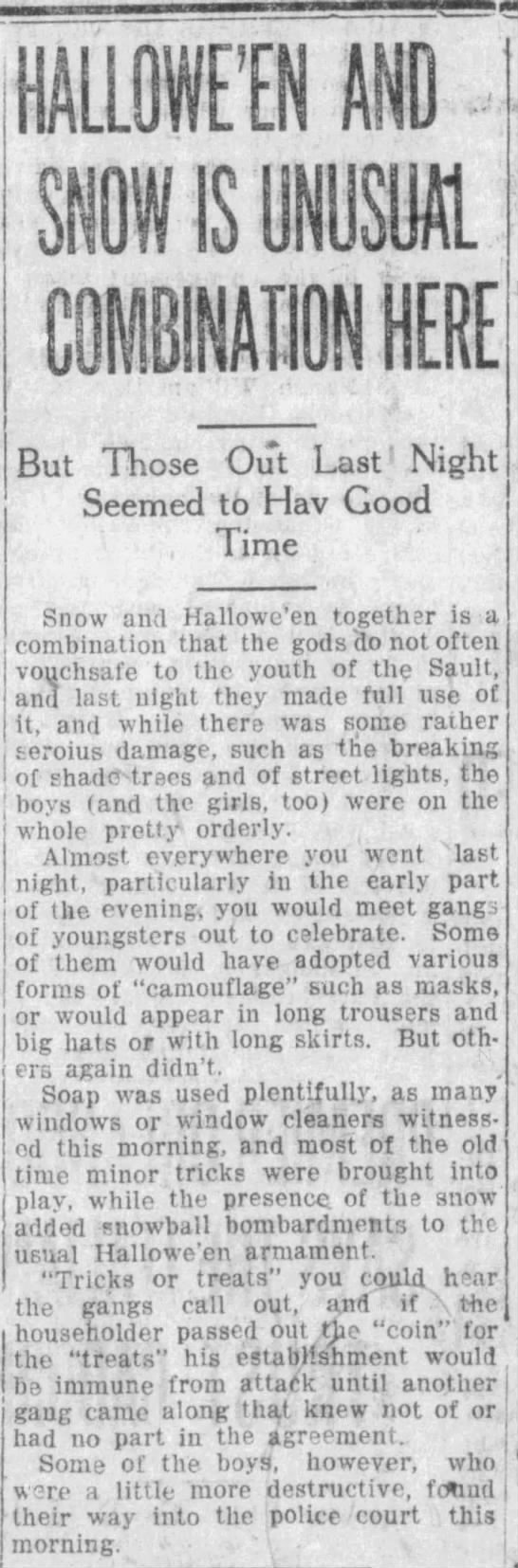 Halloween "tricks or treats" (1917). - 