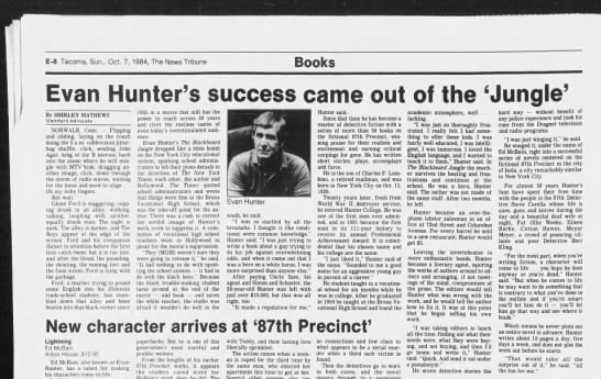 Article on Evan Hunter - 