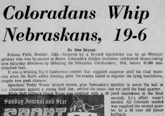 1960 Nebraska-Colorado football, part 1 - 