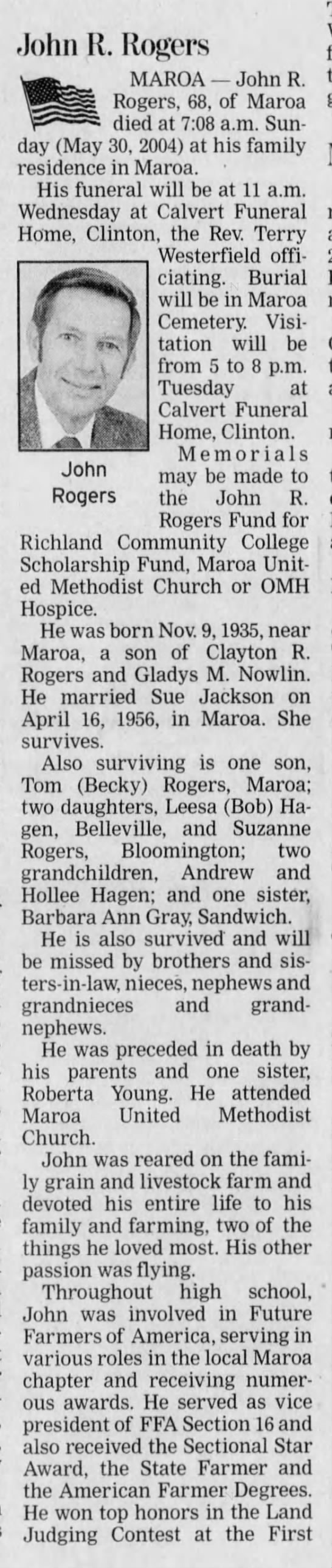Obituary: John R. Rogers - Part 1 - 