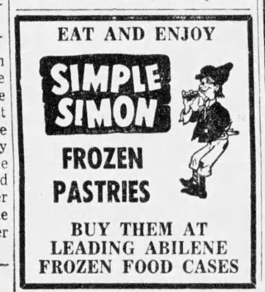 frozen pastries, 1955 - 
