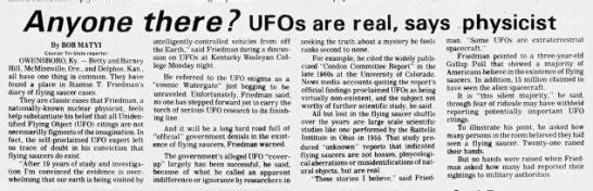 Anyone there? UFOs are real, says physicist - 