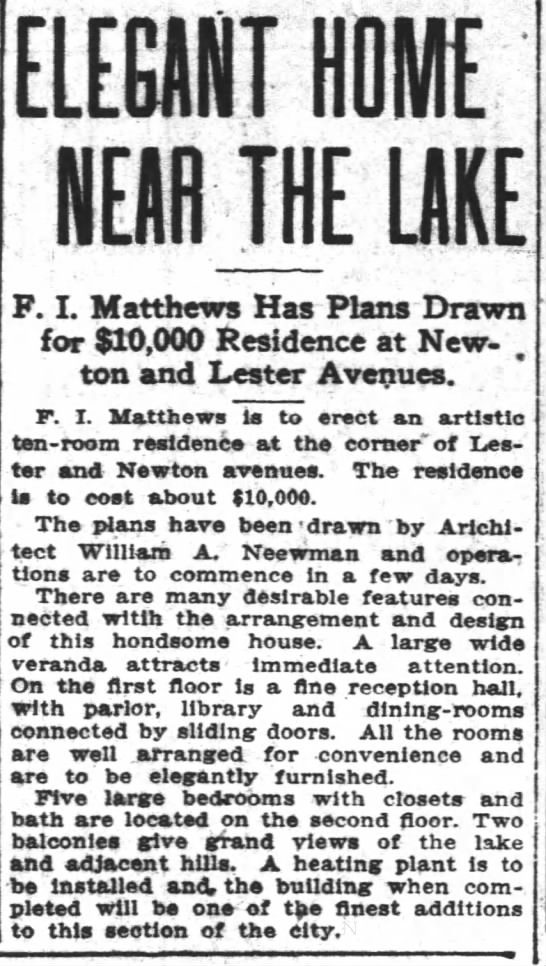 F.I. Matthews home - William A. Newman architect - 