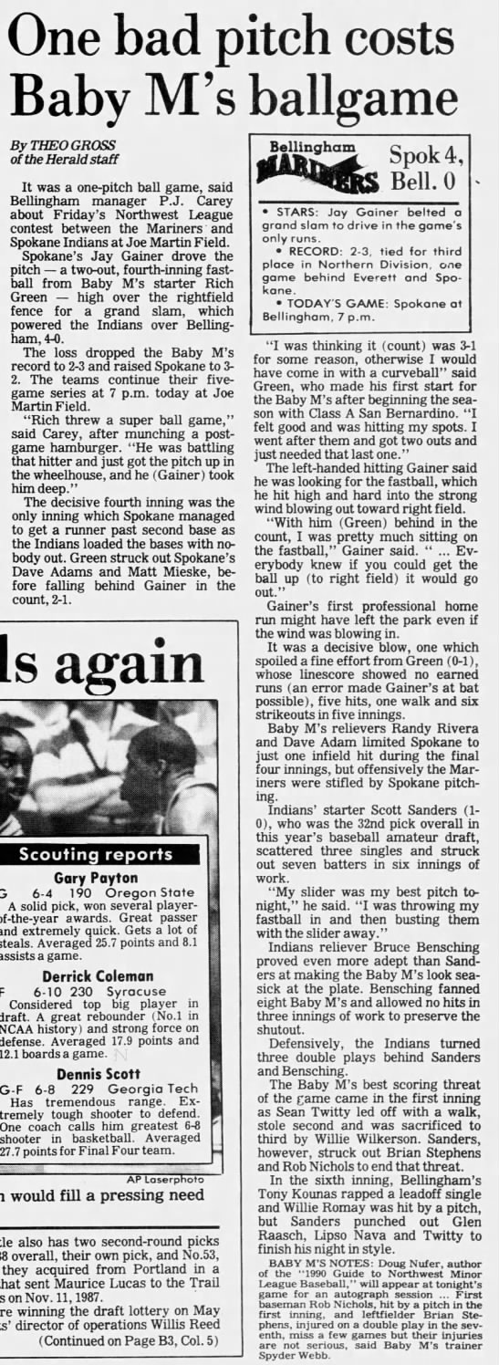 Jay Gainer - June 23, 1990 - Greatest21Days.com - 