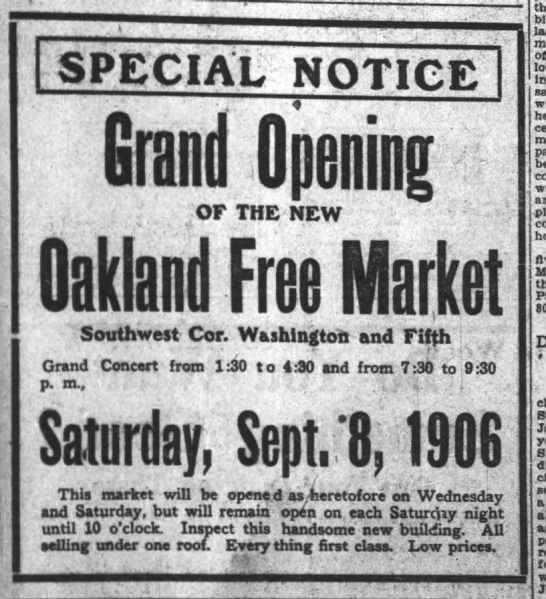 Oakland Free Market - grand opening at Washington and 5th - 