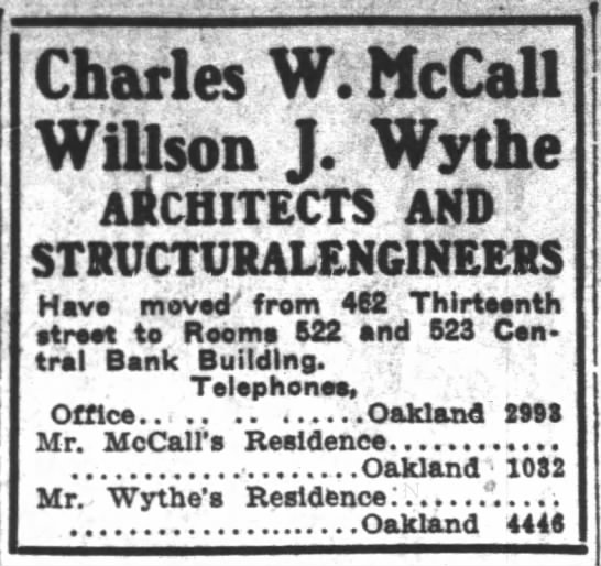 Charles W. McCall + Willson J. Wythe - 