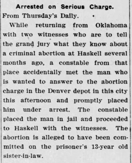 1907 abortion prosecution - 