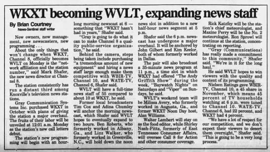 WKXT becoming WVLT, expanding news staff - 