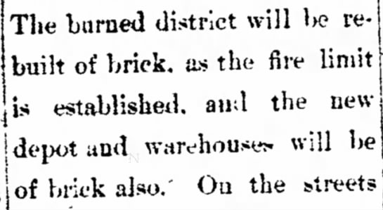 Bismarck pledges to rebuild with brick after fire destroys downtown wooden buildings - 
