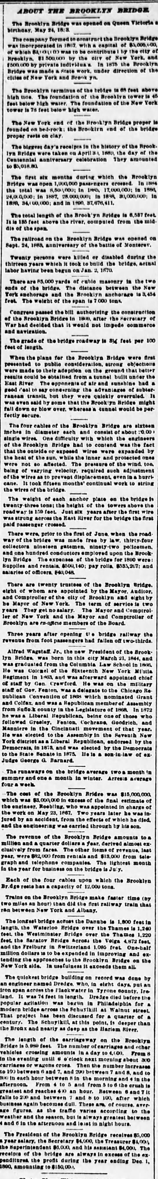 About the Brooklyn Bridge - 