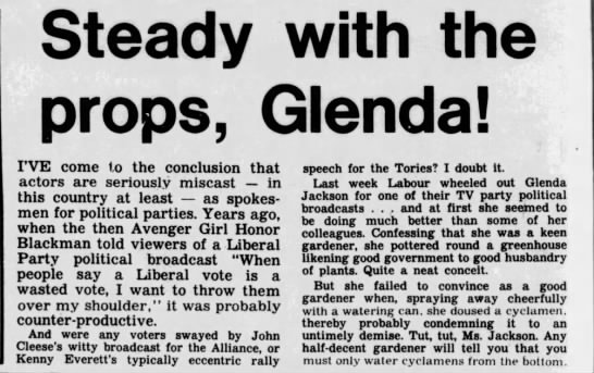 Steady with the props, Glenda! - 